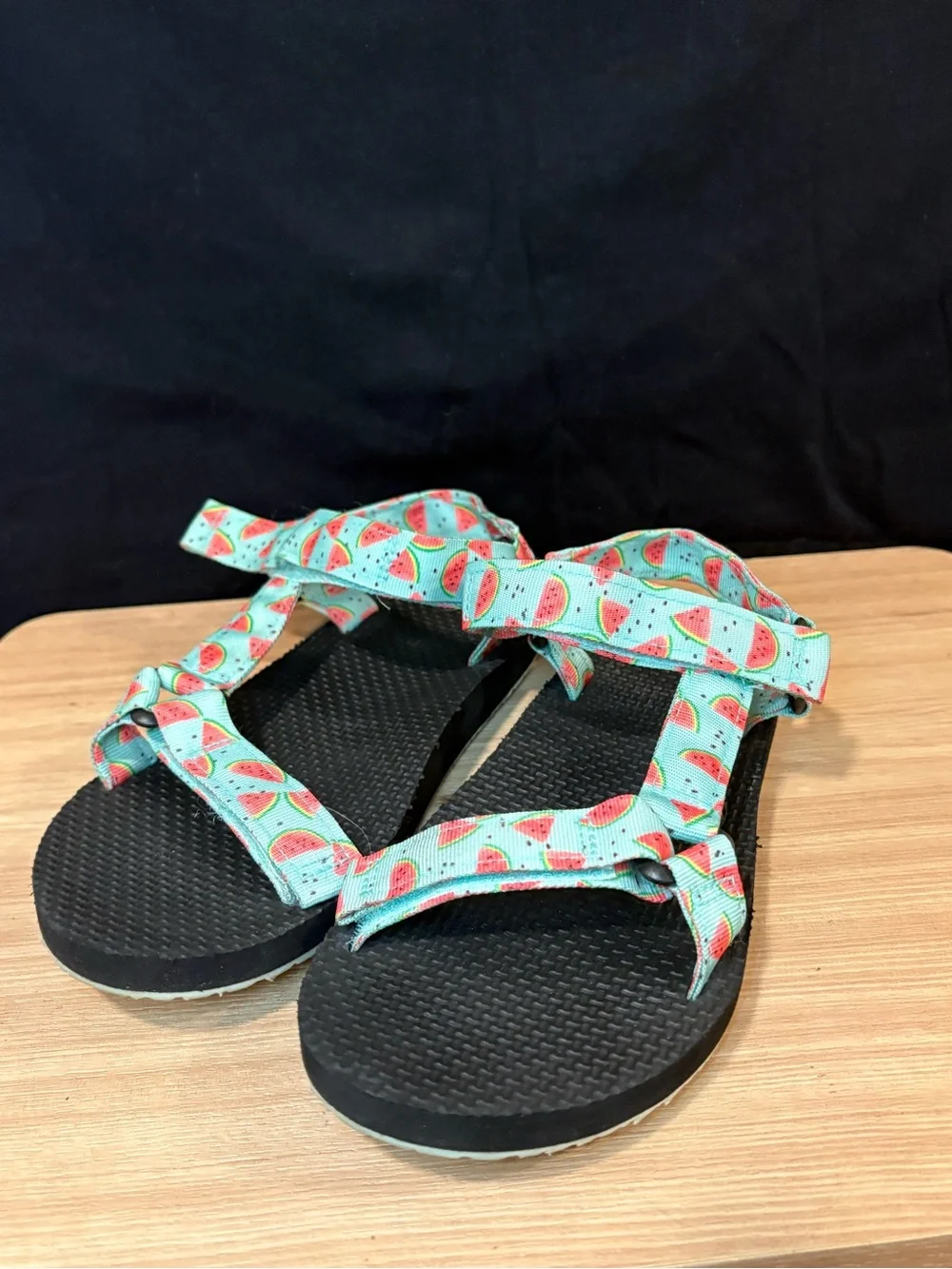 Kids' Watermelon Print Outdoor Sandals - Mint & Black